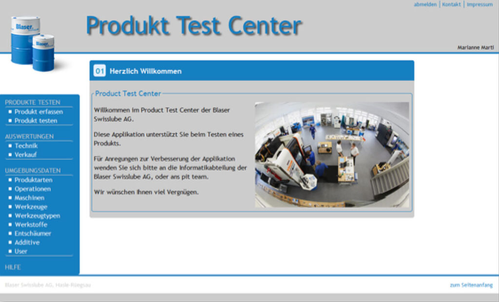 Software für internes Testcenter